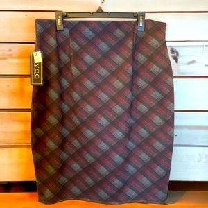 NYCC Stretch Skirt Tartan Print Size L Length 24”